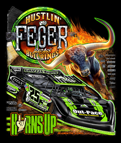 Jason Feger Racing Hustlin' Bad Ass Bullrings Dirt Late Model Racing